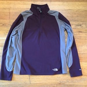 Northface TKA 100 plum & gray zip fleece jacket sz m